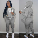 Women Hooded Solid Jogger Suit