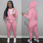 Women Hooded Solid Jogger Suit