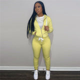 Women Hooded Solid Jogger Suit