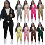 Women Hooded Solid Jogger Suit