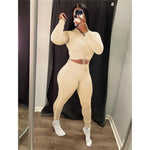 Women 2 Piece Hooded Active Workout Outfits