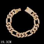 Men and women Iced Out Cuban Link Chain Bracelet