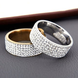 Women Clear Crystal Stainless Steel Engagement or Wedding Rings